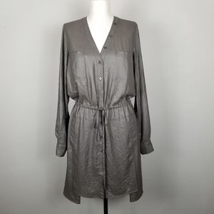 BCBG MaxAzria Olive Metallic Shirt Dress